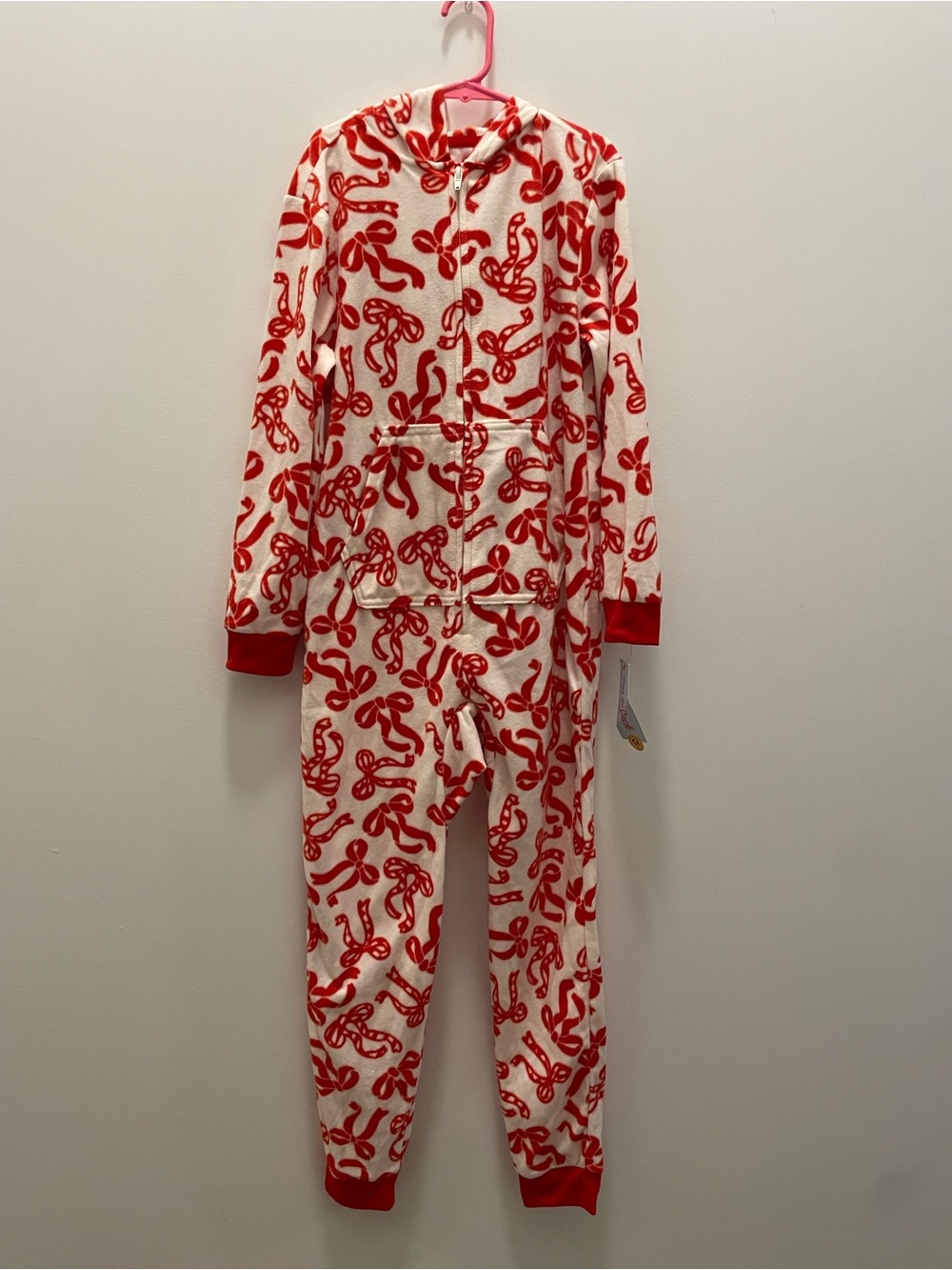 Cat & Jack Girls Bows Union Suit/Pajamas Red Medium (8) NWT